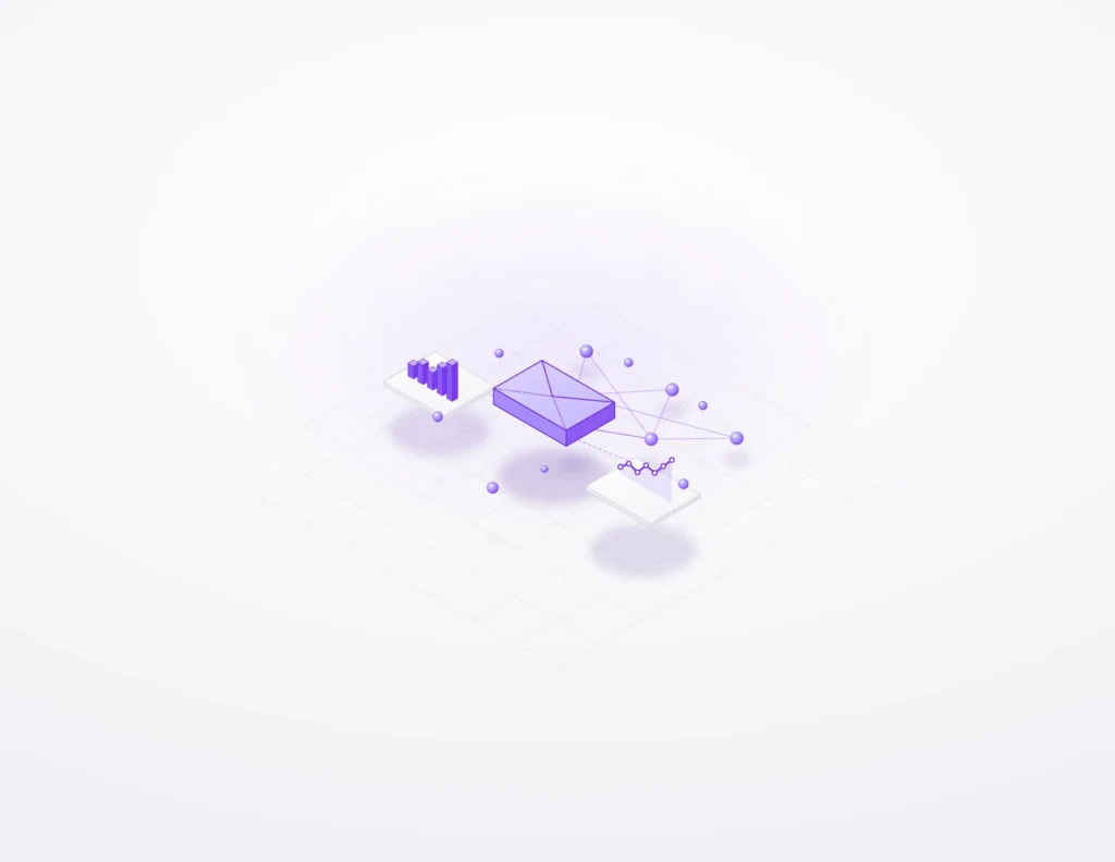 Ilustração de estratégia de inbound marketing com automação de e-mail, fluxos e análise de dados Avanti Marketing
